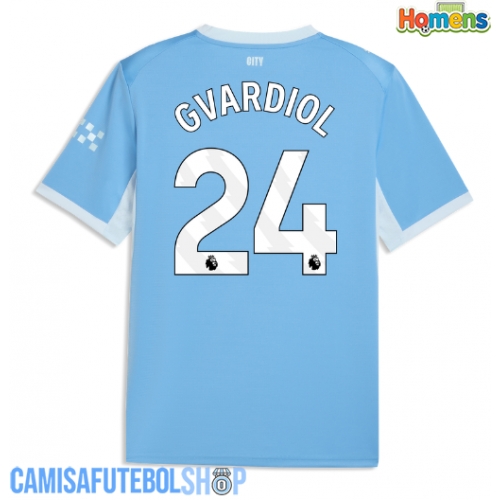 Camisa de time de futebol Manchester City Josko Gvardiol #24 Replicas 1º Equipamento 2026-27 Manga Curta